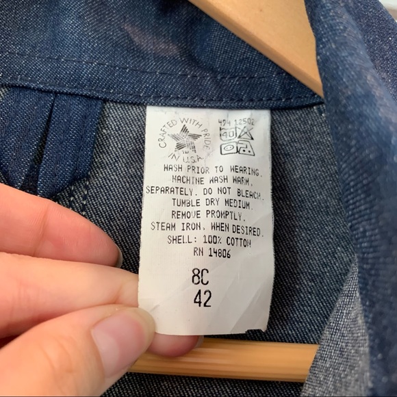 Carhartt Vintage Denim Chore Coat Jacket Size 42 USA Union Made 1980s Excellent! - Picture 7 of 11